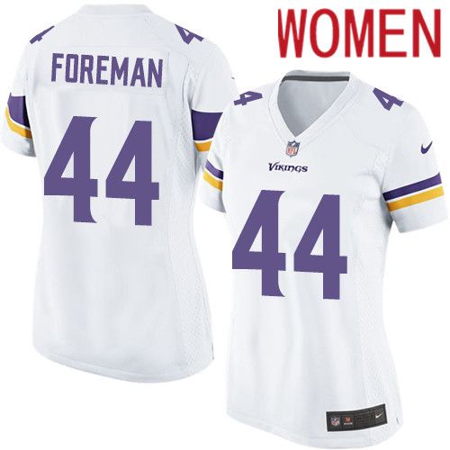 Women Minnesota Vikings #44 Chuck Foreman Nike White Player Game NFL Jersey->women nfl jersey->Women Jersey